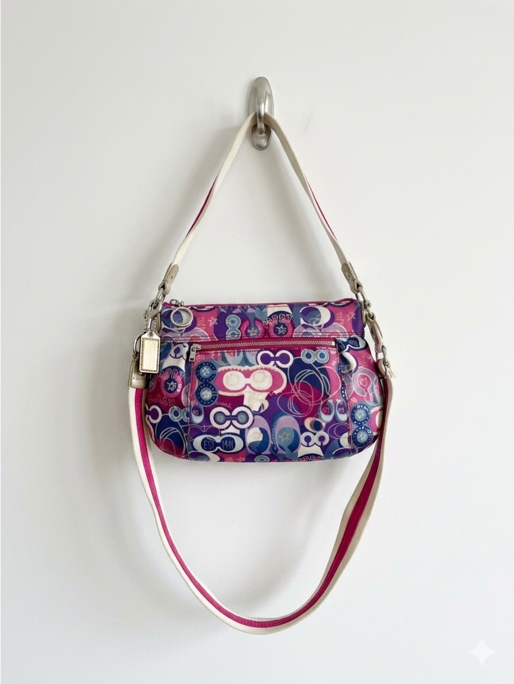 Coach Poppy Pop C Signature Graffiti Sequin Crossbody Purse #46347 y2k